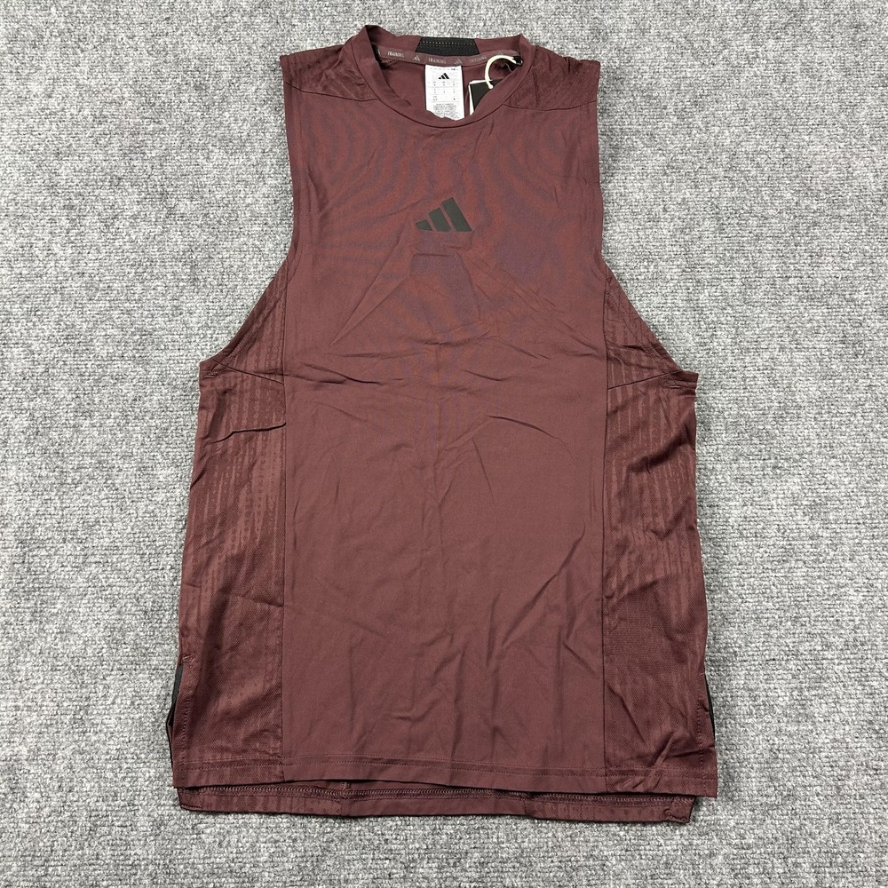 Adidas D4T INT Tank Mens Small Aurora Ruby Red Climacool Training Top Sleeveless